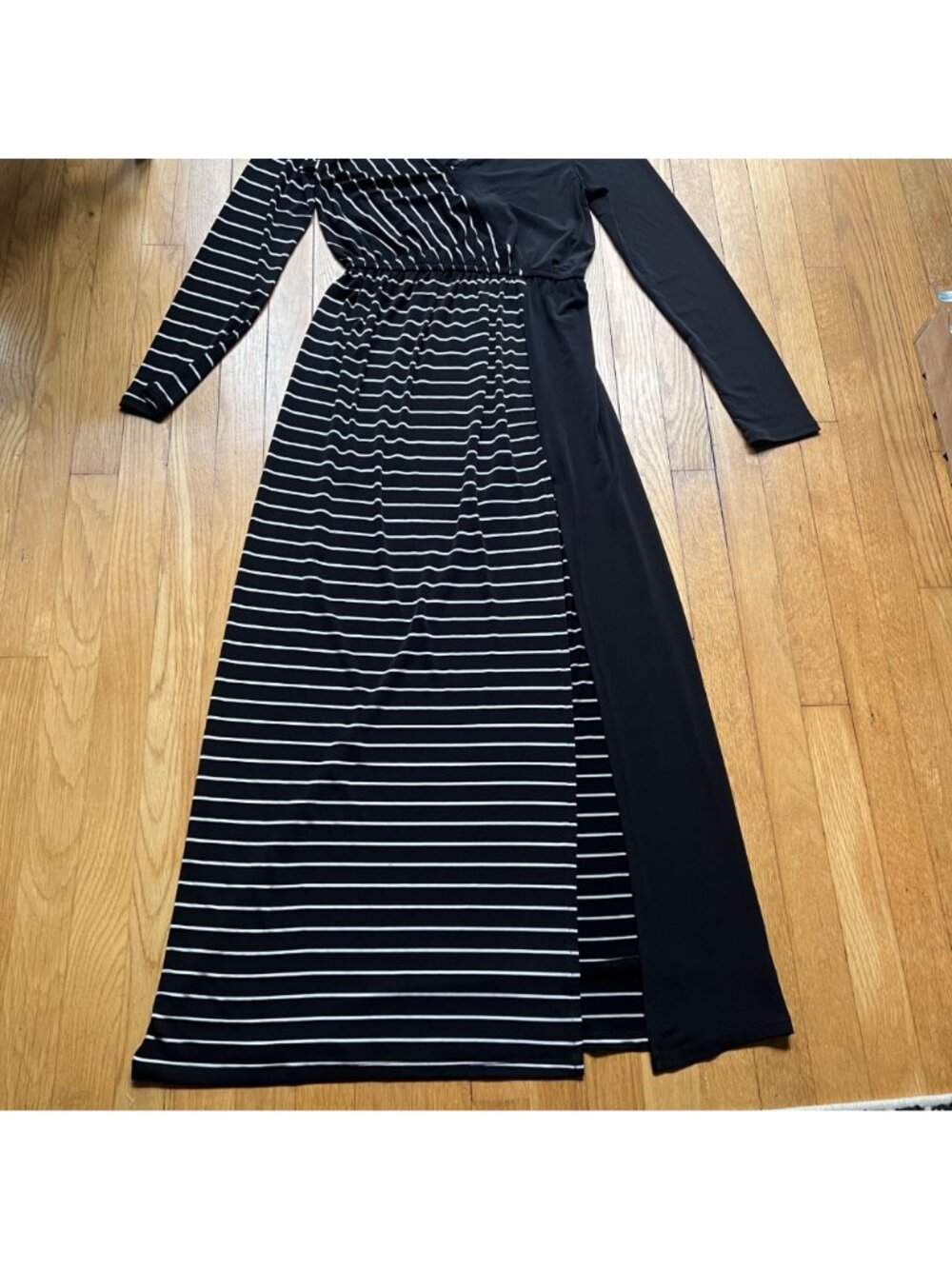 Whimsigoth New Romantics Free People M Black & White Striped Referee Maxi Dress - Picture 12 of 16
